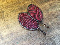 Image 4 of Beaded Carmine earrings/ n.71