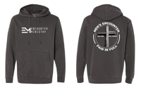 Image 1 of EM Greyscale Cross Hoodie (Washed Charcoal)