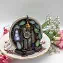 Teacup Fairy House Candle Holder 
