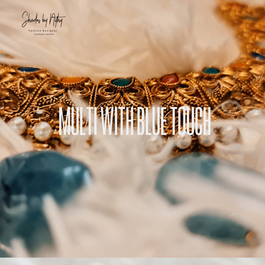 Image of MULTI COLOUR WITH TOUCH OF BLUE STONES