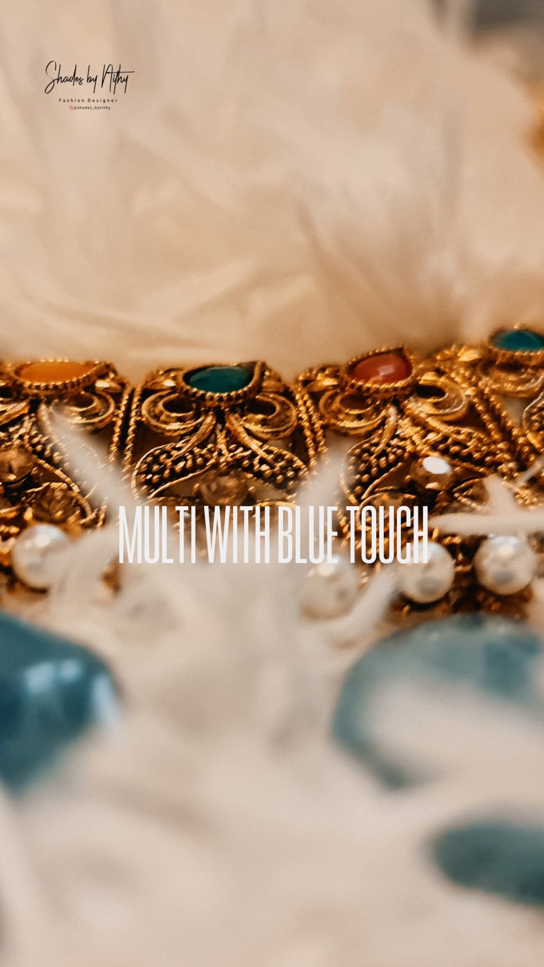 Image of MULTI COLOUR WITH TOUCH OF BLUE STONES