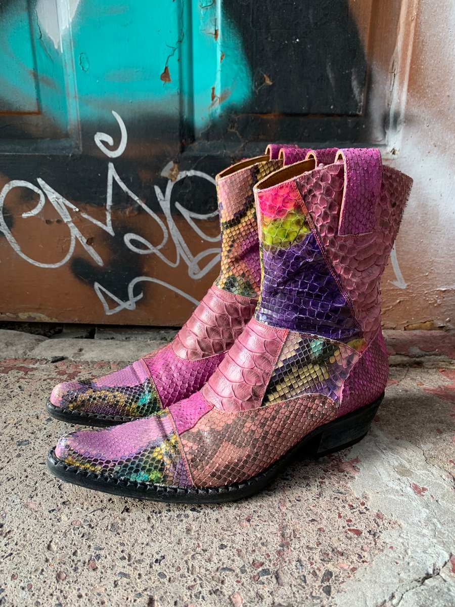 Pink snakeskin cowboy on sale boots