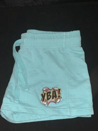 Image 2 of Women Teal “YBA” Shorts