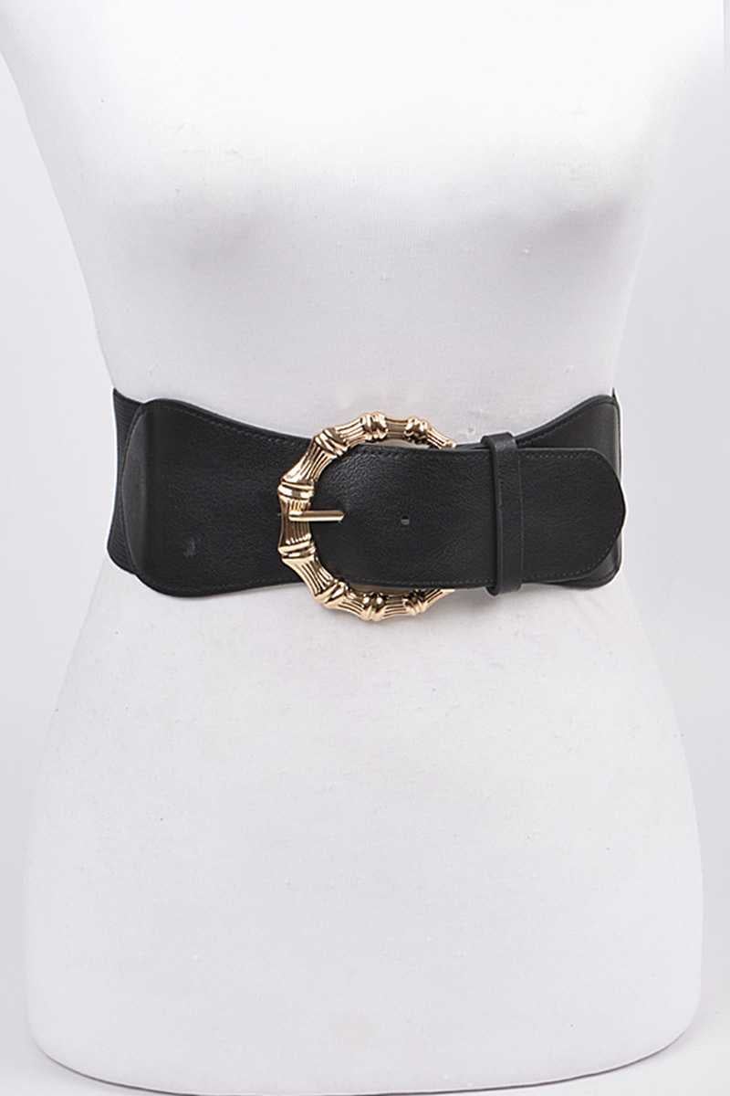 Image of MODERN ELASTIC BUCKLE LEATHER BELT
