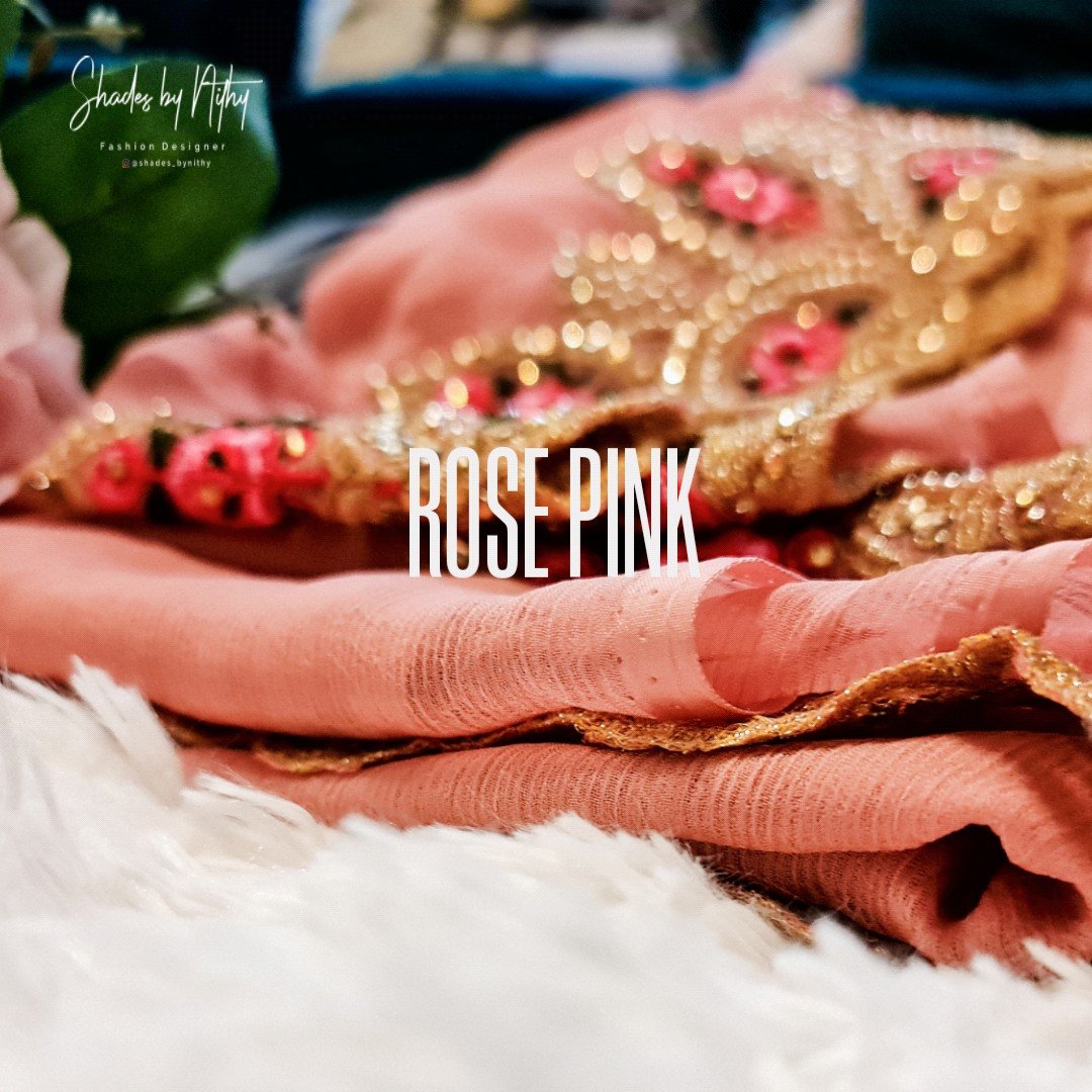 Image of ROSE PINK CREPE SAREE