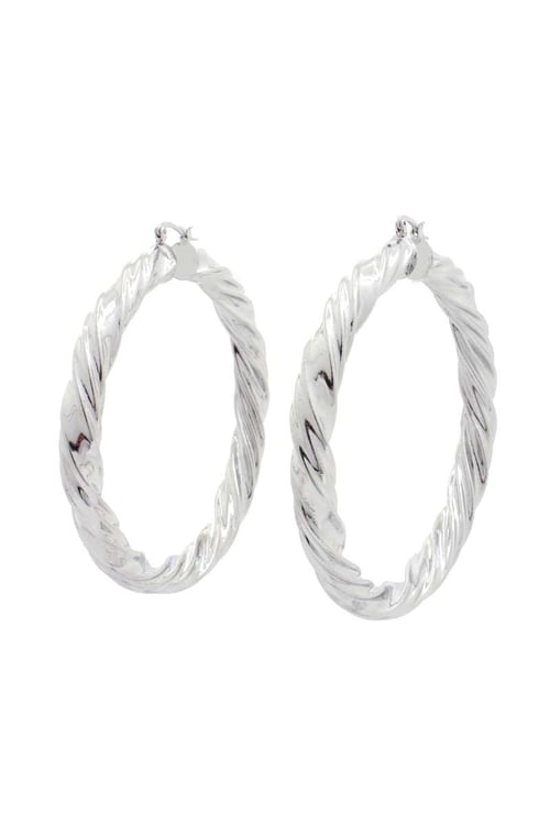 Image of TWISTED METAL HOOP EARRING