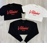 CROPPED VILLAINS LACE UP BLOOD RED