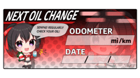 Kuruma Chan Oil Change Sticker 