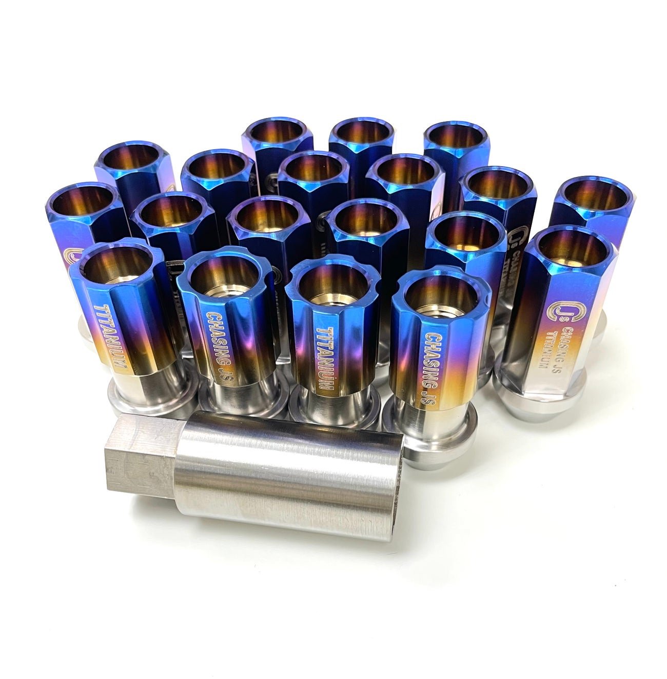 Titanium Lug Nuts M14x1.5 Fitment For (FK8, Tesla, Etc..) | Chasing JS