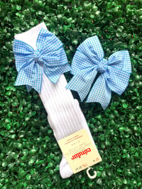 Image 1 of Gingham socks and bow set 