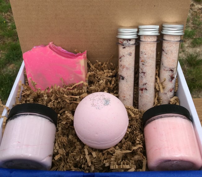 Pink vanilla soap spa box 