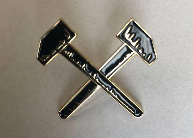 Judge Hammers Enamel Pin Badge