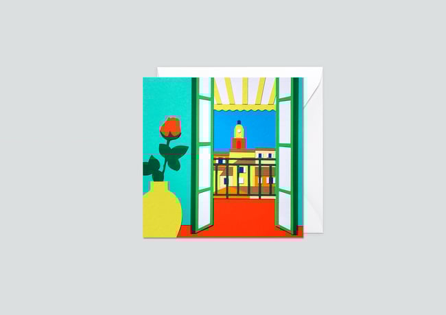 Carte illustrée "Depuis le balcon"