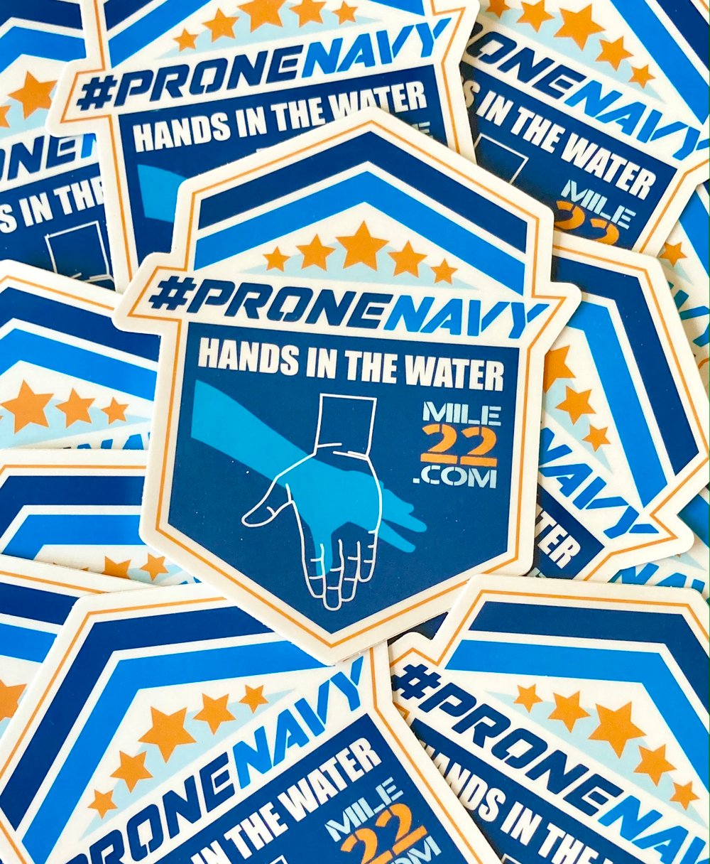 Image of Prone Navy Sticker