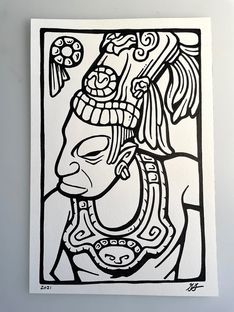 Image of Mayan Warrior Doodle