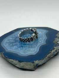 Image 2 of Silver Sunflower basket bee ring 