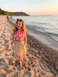 Image 5 of blanc blue 8/10 halter apron wrap dress sundress courtneycourtney vintage fabric fresh floral