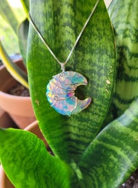 Image 1 of Angel aura opalite moon necklace