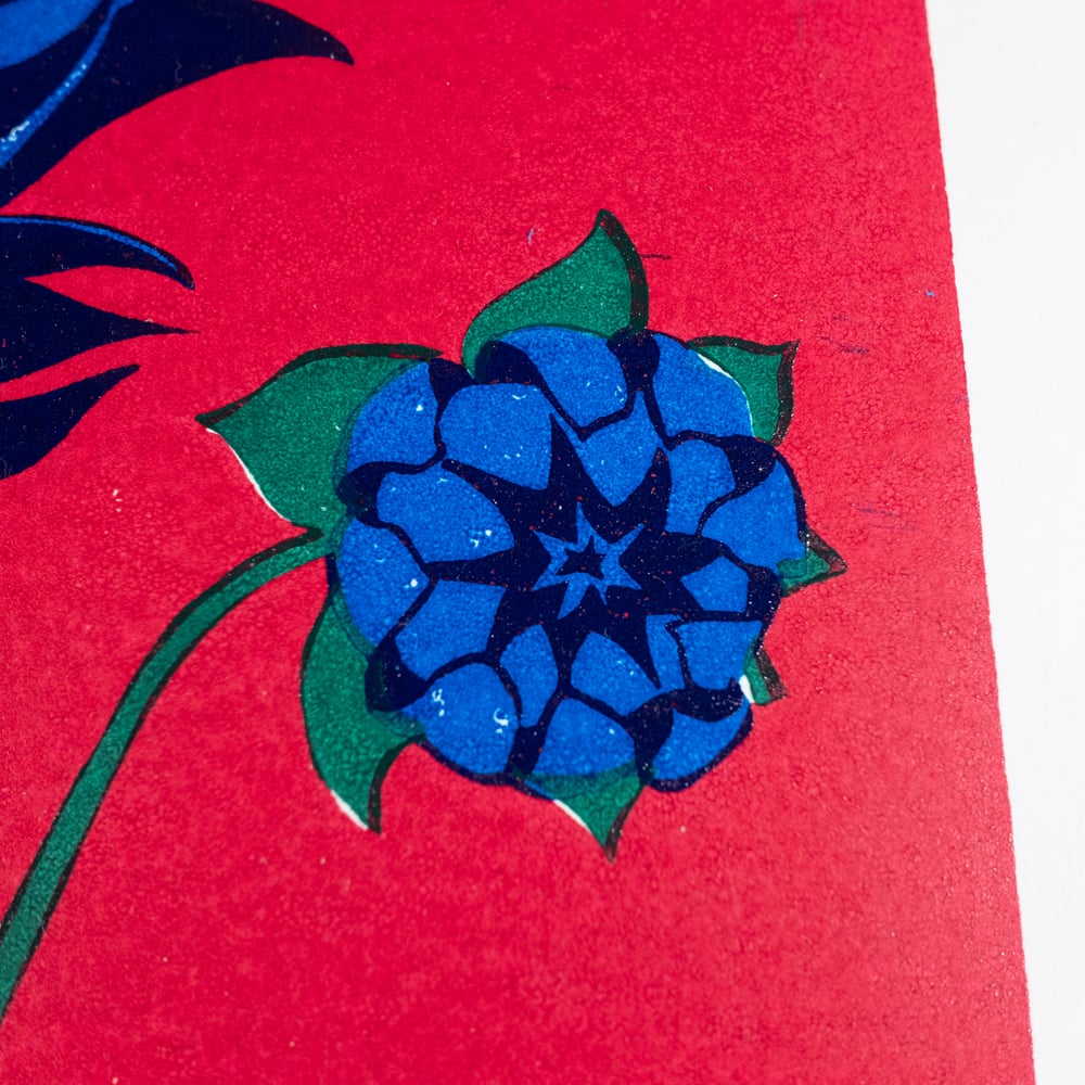 Image of Blue Dahlia - Linocut Print