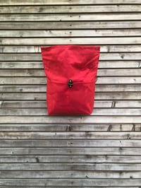 Image 4 of Red Waxed canvas saddlebag for Super73 Motorbike bag Motorcycle bag Bicycle bag in waxed canvas 