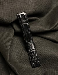 Image 2 of Black hand painted Hornback Niloticus Crocodile watch strap