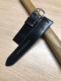 Image 2 of Black Horween Shell Cordovan Watch Strap - Classic Black