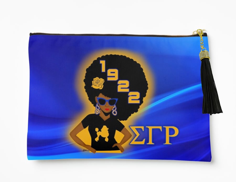 Image of SGRho Side Fro Clutch w/ Rhinestone Tassel