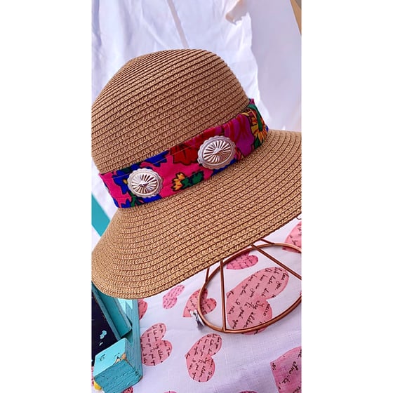 Image of Sun Hat w/Neon Pink Kokum Scarf