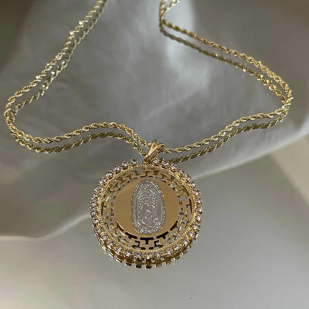 Image of The Engraved Virgen Mary Pendant 