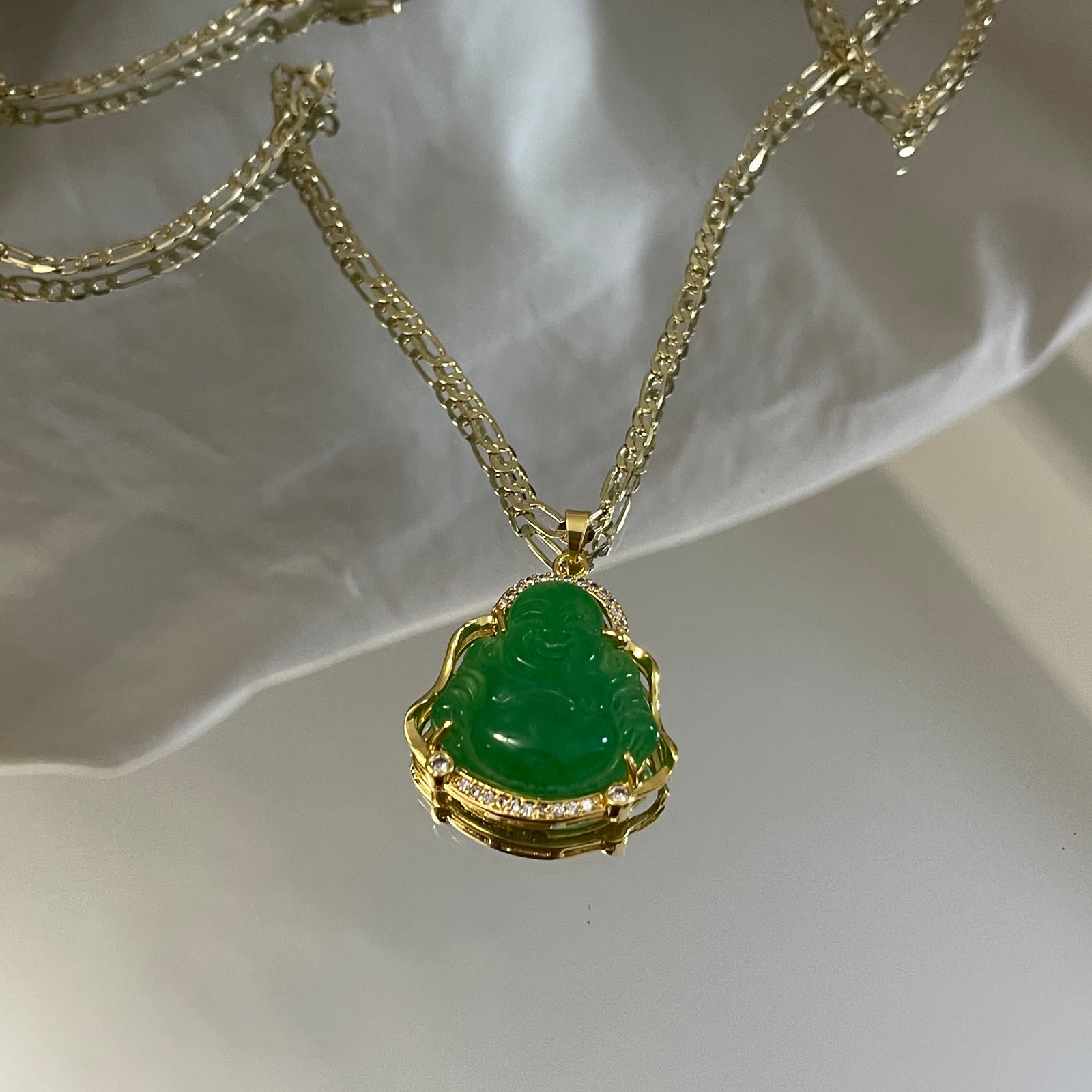 Diamond Jade Buddha Pendant - Ryu's Jewelry