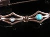 Victorian 9ct turquoise and pearl unusual thick bracelet 12.2g