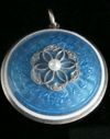 Victorian 9ct rose gold enamel diamond seed pearl pendant locket glass backed