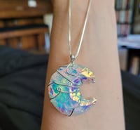Image 2 of Angel aura opalite moon necklace