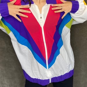 80s vibes bright colored wind breaker