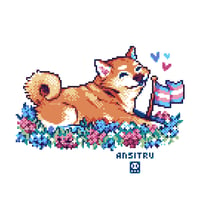 Image 1 of Trans Pride Shiba - digital download only