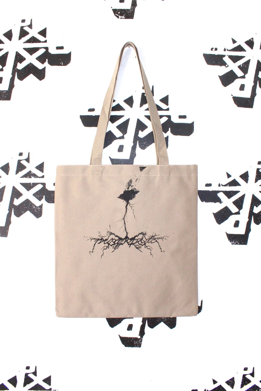 spark something tote bag in tan 
