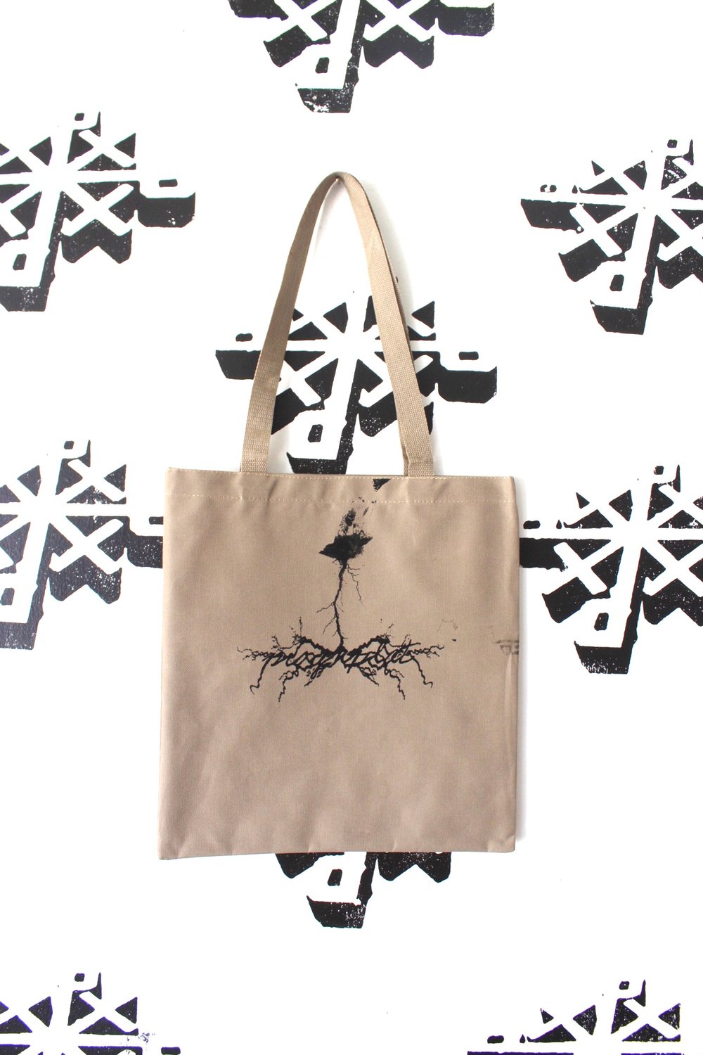 spark something tote bag in tan