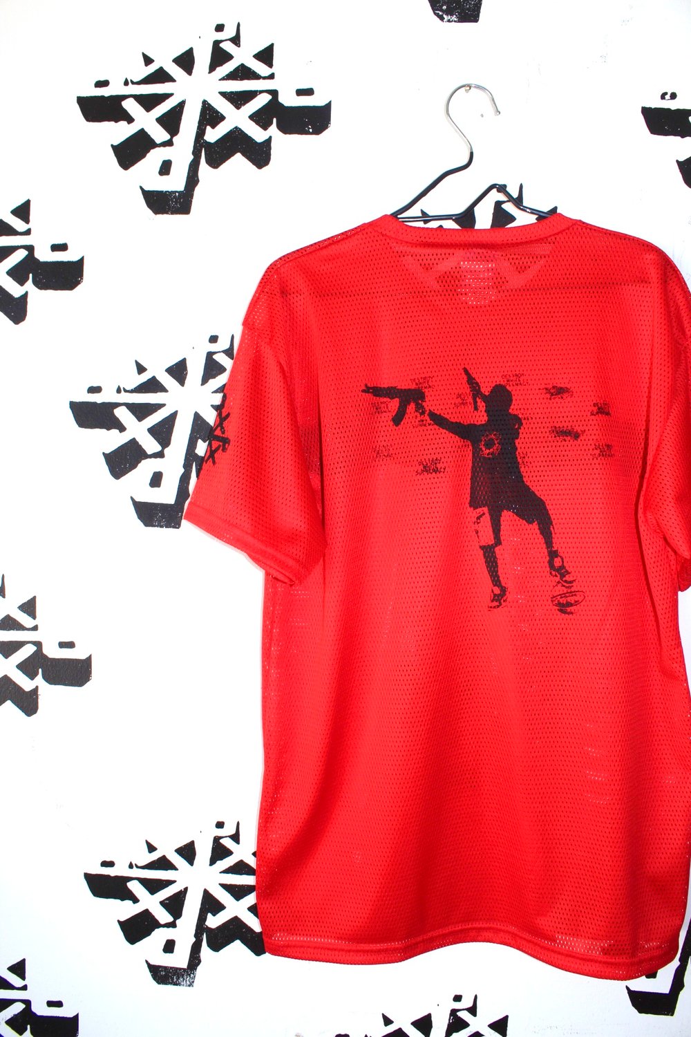 the it’s goes up here jersey in red