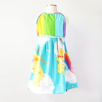Image 5 of rainbow bear care bears 4/6 halter apron wrap dress sundress courtneycourtney vintage fabric