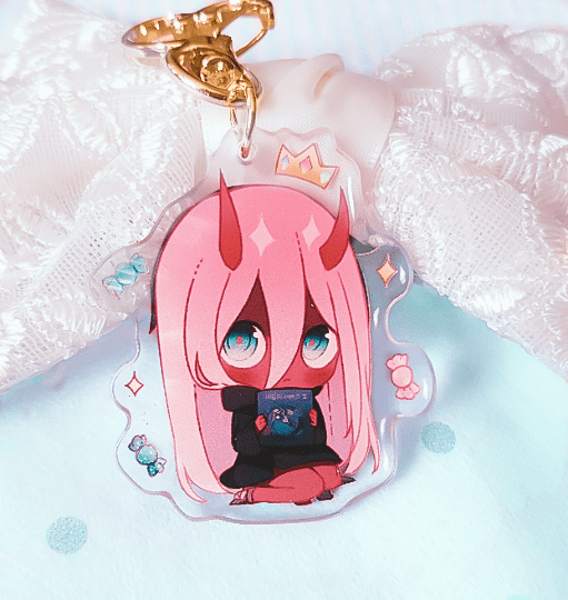 Zero Two Acrylic Keychain, Zero Two Keychain Figure