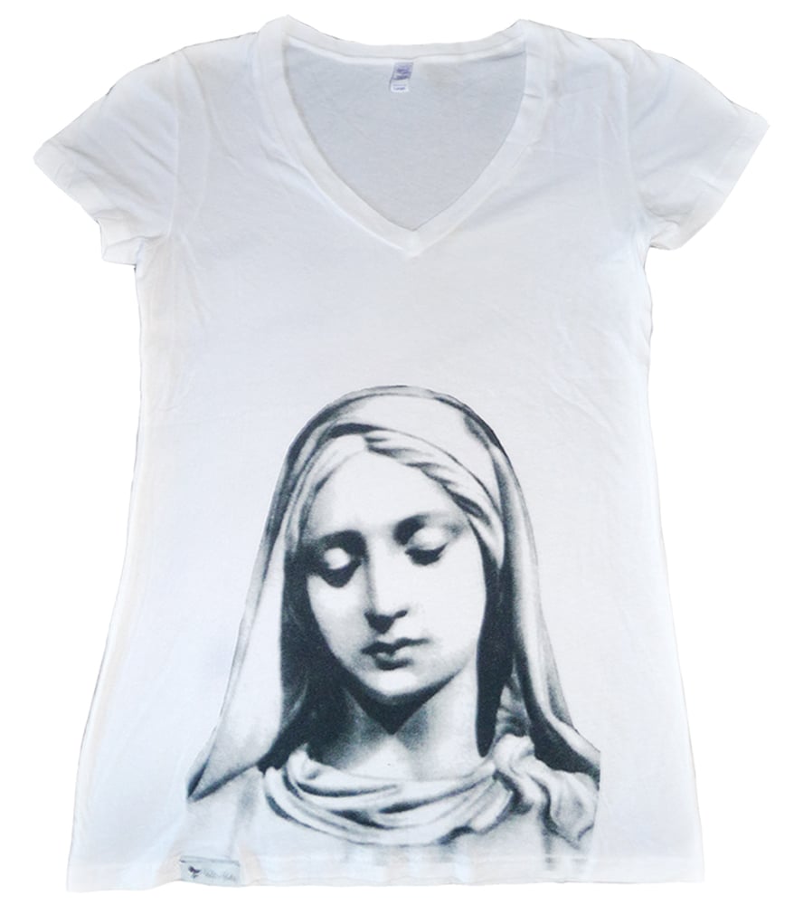 Image of EDIFICE MOTHER MARY DEEP V NECK SUMMER TEE