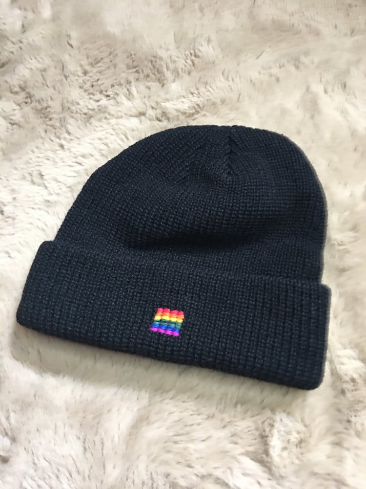 Image of PRIDE EMBROIDERED FISHERMAN BEANIE