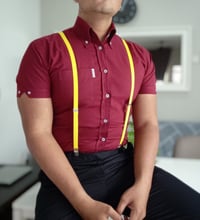 Image 2 of JEGGAE SHIRT 'BURGUNDY' MEN'S SHORT & LONG SLEEVE