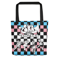 Image 1 of SKA AGAINST TRANSPHOBIA | Trans Flag Checker Tote Bag