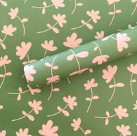 Image 1 of Sprigs Wrapping Paper – Green