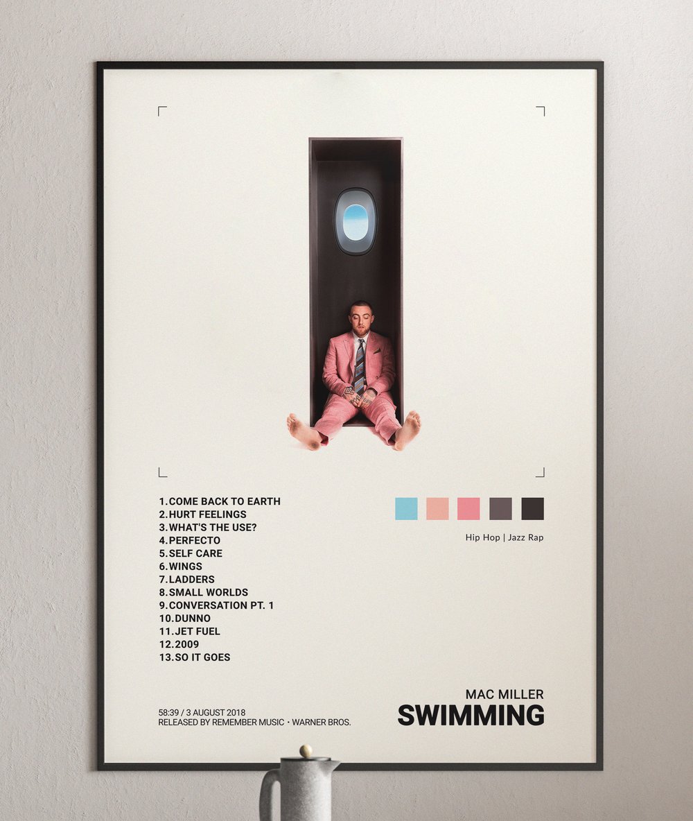 Mac Miller Swimming Album Cover Poster | Architeg Prints