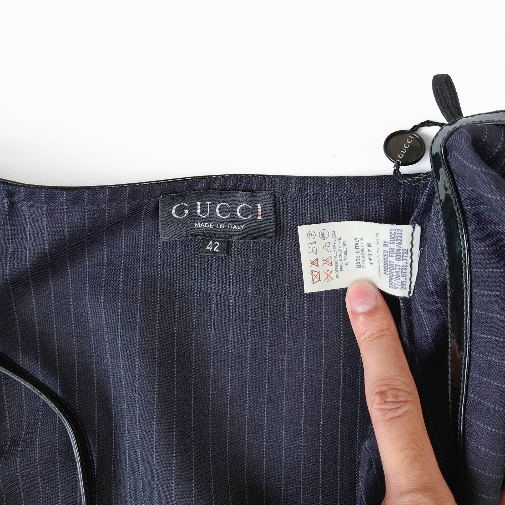 Image of Gucci by Tom Ford 1997 Pinstripe Skirt