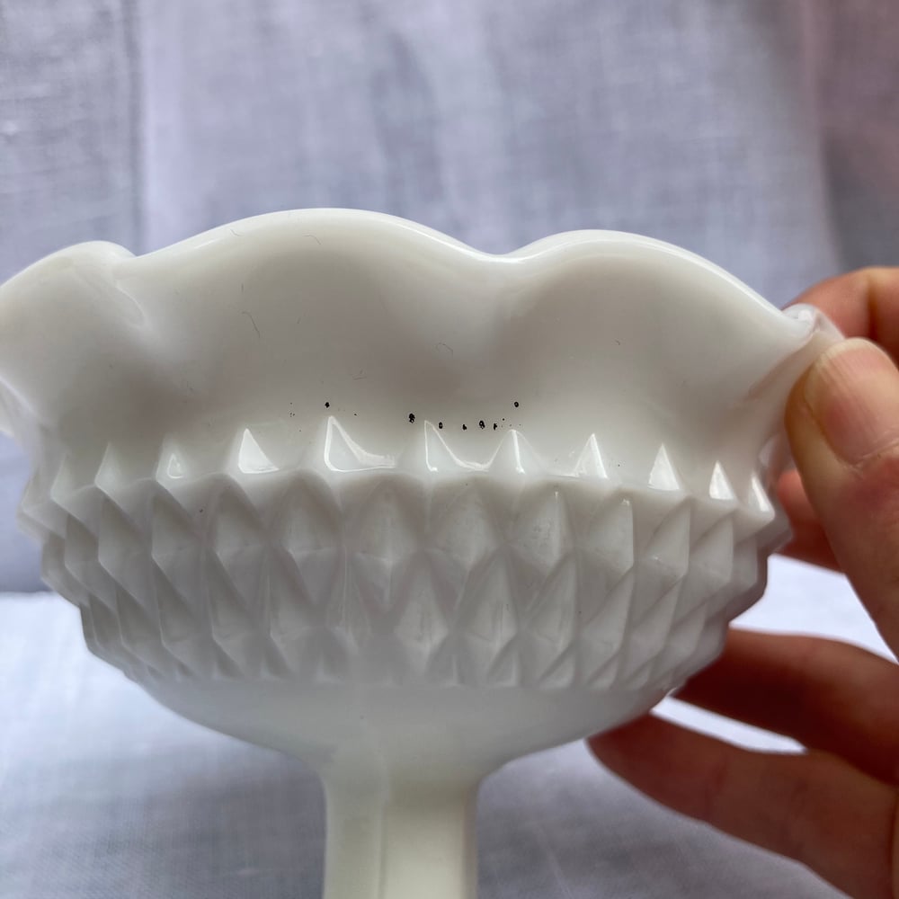 Image of Milk glass fluted dish 
