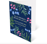 Image 2 of Wild flowers Thinking of you card white | navy