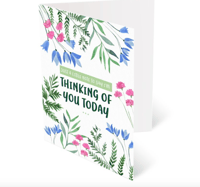 Image 1 of Wild flowers Thinking of you card white | navy